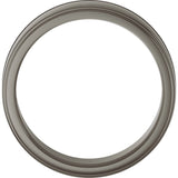 Titanium 7 mm Stepped-Edge Comfort-Fit Flat Band Size 8