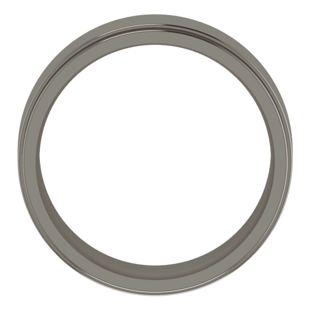 Titanium 7 mm Stepped-Edge Comfort-Fit Flat Band Size 8
