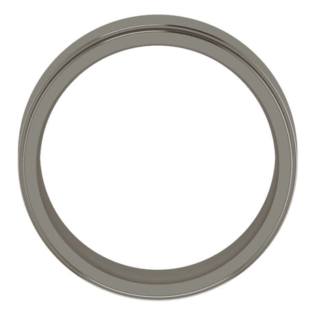Titanium 7 mm Stepped-Edge Comfort-Fit Flat Band Size 8
