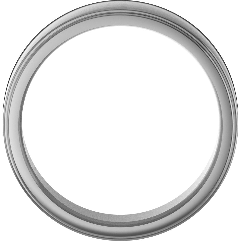 Cobalt 7 mm Stepped-Edge Comfort-Fit Flat Band Size 11.5