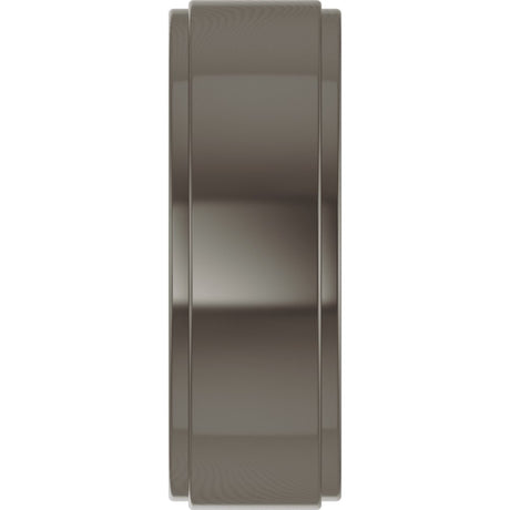 Titanium 7 mm Stepped-Edge Comfort-Fit Flat Band Size 8