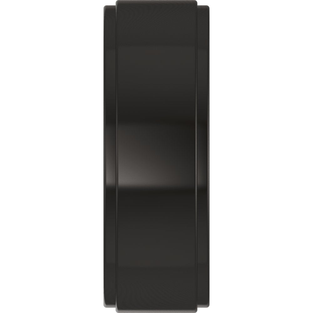 Zirconium 7 mm Stepped-Edge Comfort-Fit Flat Band Size 8
