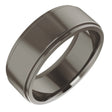 Titanium 7 mm Stepped-Edge Comfort-Fit Flat Band Size 8