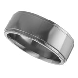 Cobalt 7 mm Stepped-Edge Comfort-Fit Flat Band Size 11.5
