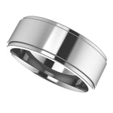 Cobalt 7 mm Stepped-Edge Comfort-Fit Flat Band Size 11.5
