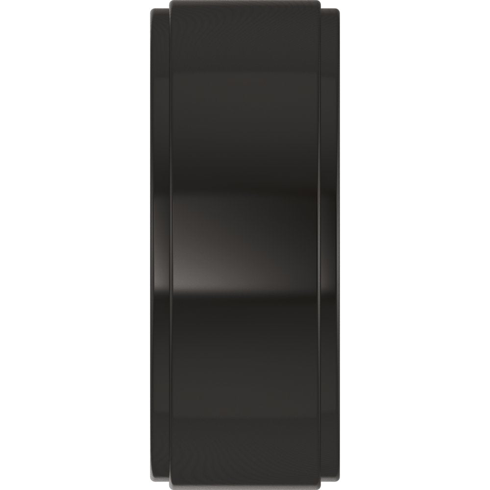 Zirconium 8 mm Stepped-Edge Comfort-Fit Flat Band Size 10