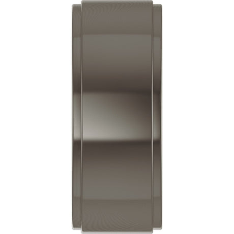 Titanium 8 mm Stepped-Edge Comfort-Fit Flat Band Size 8
