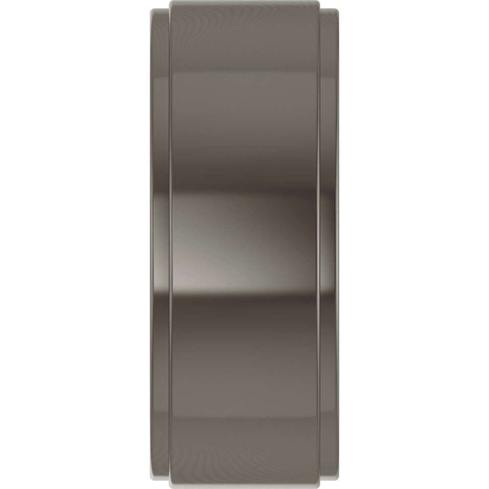 Titanium 8 mm Stepped-Edge Comfort-Fit Flat Band Size 8