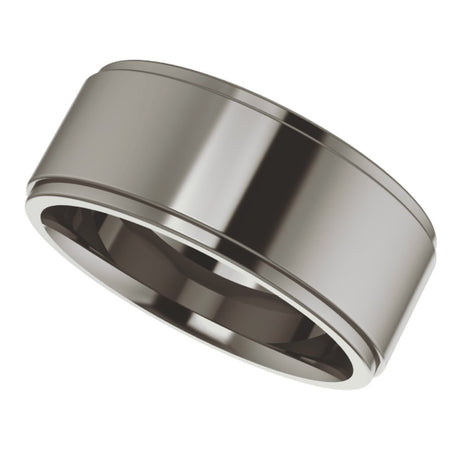 Titanium 8 mm Stepped-Edge Comfort-Fit Flat Band
