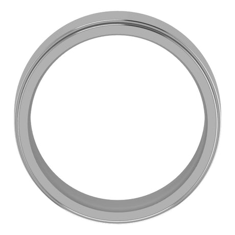 Cobalt 8 mm Stepped-Edge Comfort-Fit Flat Band