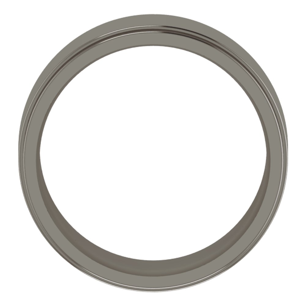Titanium 8 mm Stepped-Edge Comfort-Fit Flat Band Size 8