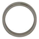 Titanium 8 mm Stepped-Edge Comfort-Fit Flat Band Size 8