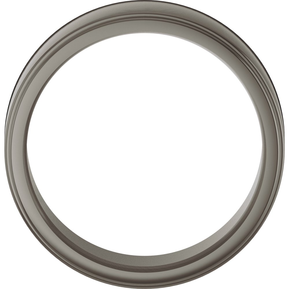 Titanium 8 mm Stepped-Edge Comfort-Fit Flat Band Size 8