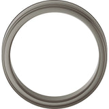 Titanium 8 mm Stepped-Edge Comfort-Fit Flat Band Size 8