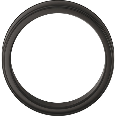 Zirconium 8 mm Stepped-Edge Comfort-Fit Flat Band Size 10