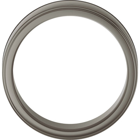 Titanium 8 mm Stepped-Edge Comfort-Fit Flat Band Size 8