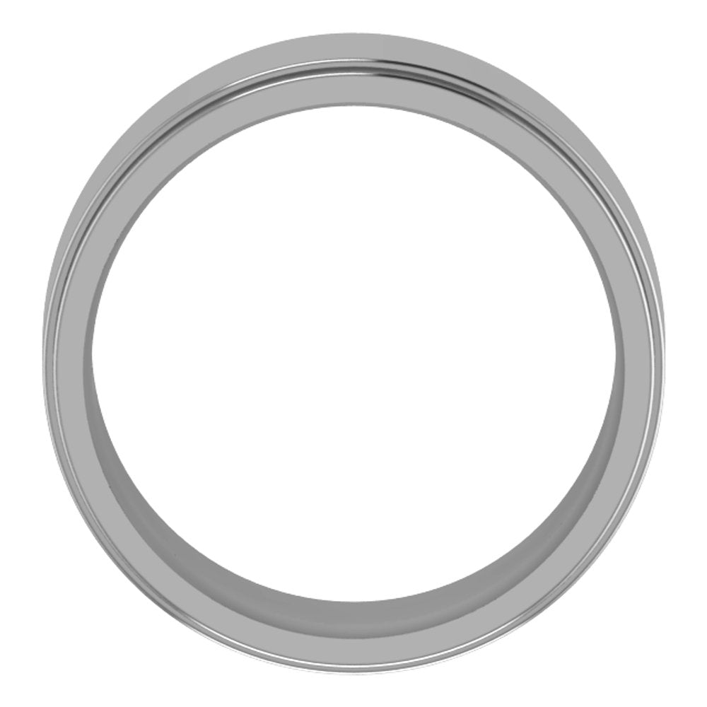 Cobalt 8 mm Stepped-Edge Comfort-Fit Flat Band Size 10.5