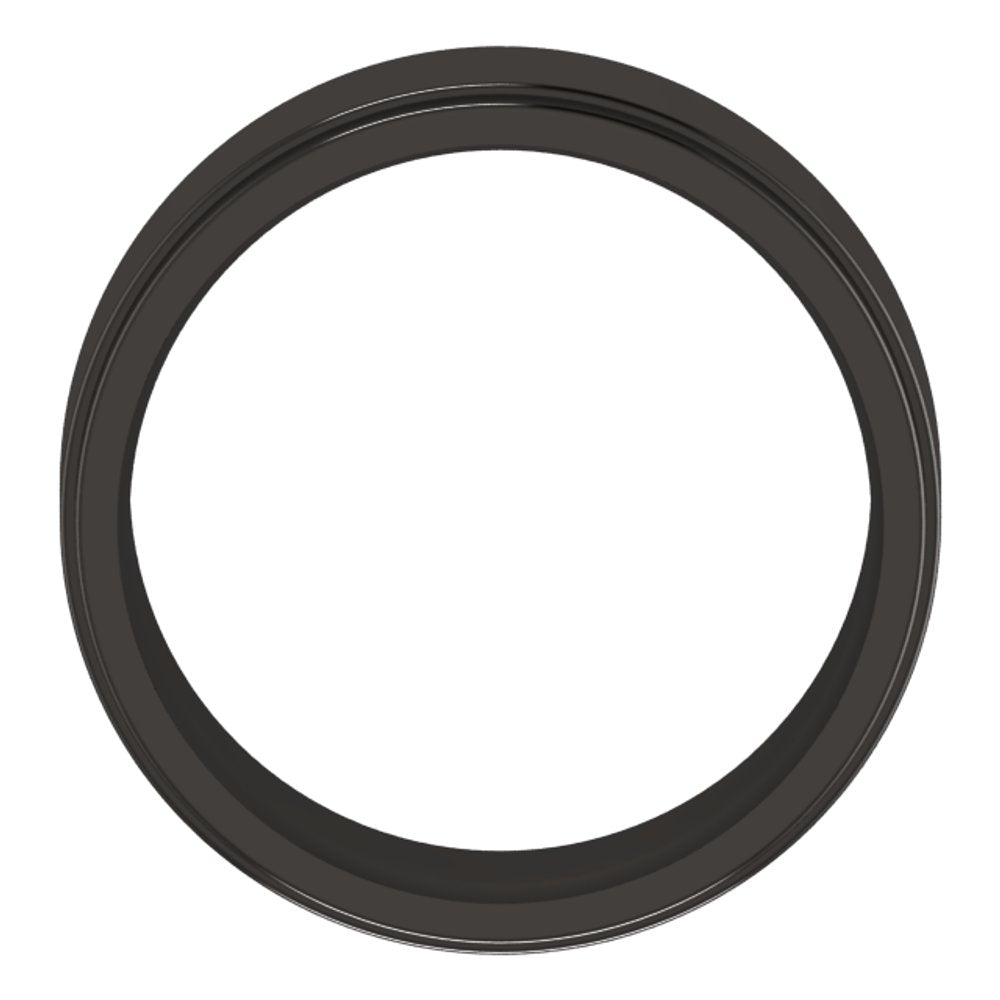 Zirconium 8 mm Stepped-Edge Comfort-Fit Flat Band Size 10