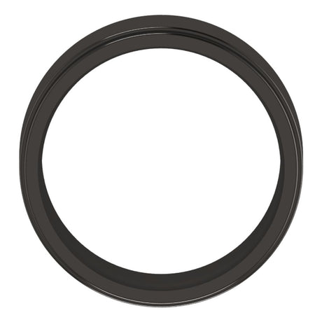 Zirconium 8 mm Stepped-Edge Comfort-Fit Flat Band Size 10