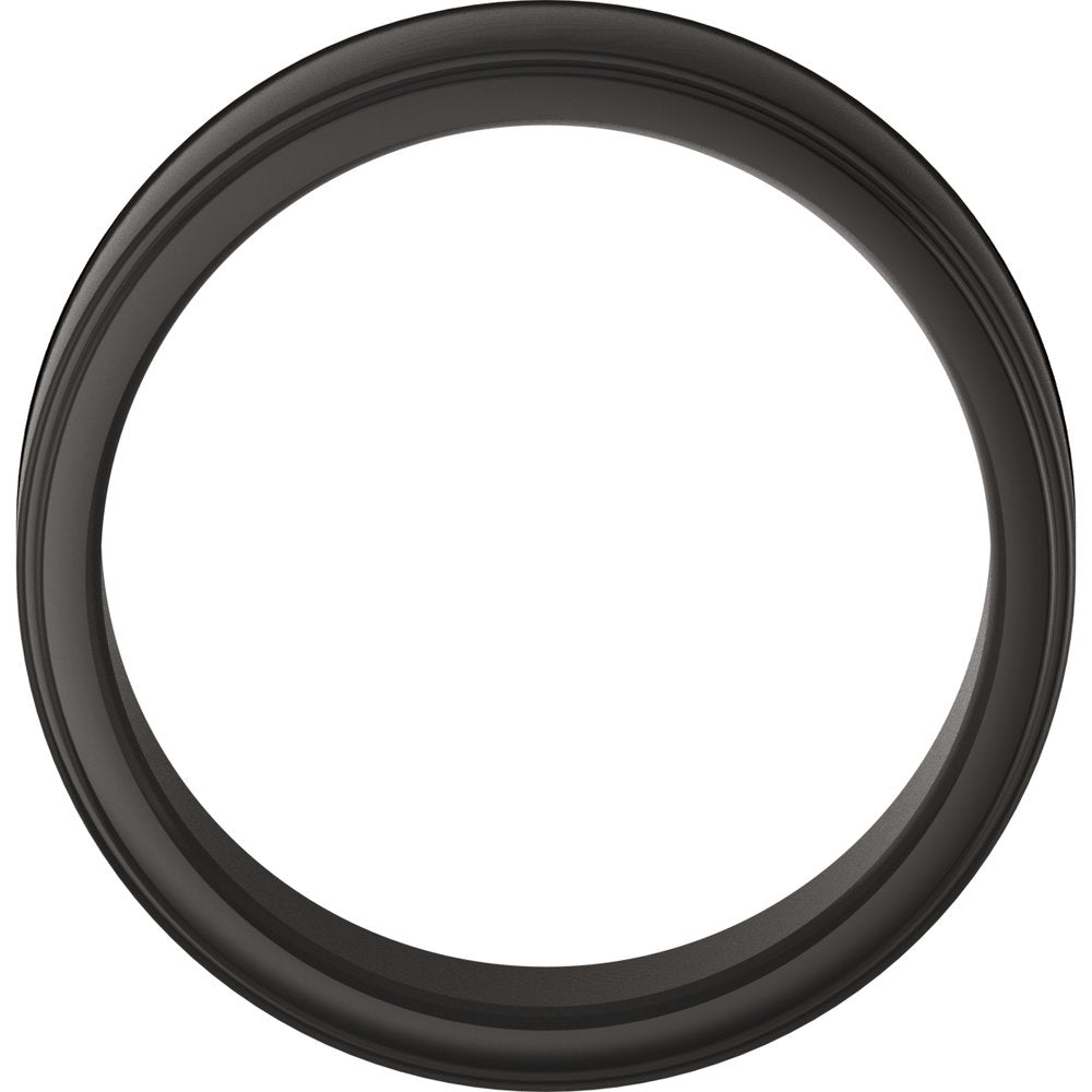 Zirconium 8 mm Stepped-Edge Comfort-Fit Flat Band Size 10
