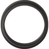 Zirconium 8 mm Stepped-Edge Comfort-Fit Flat Band Size 10