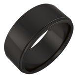 Zirconium 8 mm Stepped-Edge Comfort-Fit Flat Band Size 10