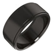 Zirconium 8 mm Stepped-Edge Comfort-Fit Flat Band Size 10