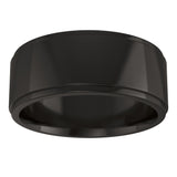 Zirconium 8 mm Stepped-Edge Comfort-Fit Flat Band Size 10