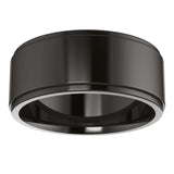 Zirconium 8 mm Stepped-Edge Comfort-Fit Flat Band Size 10