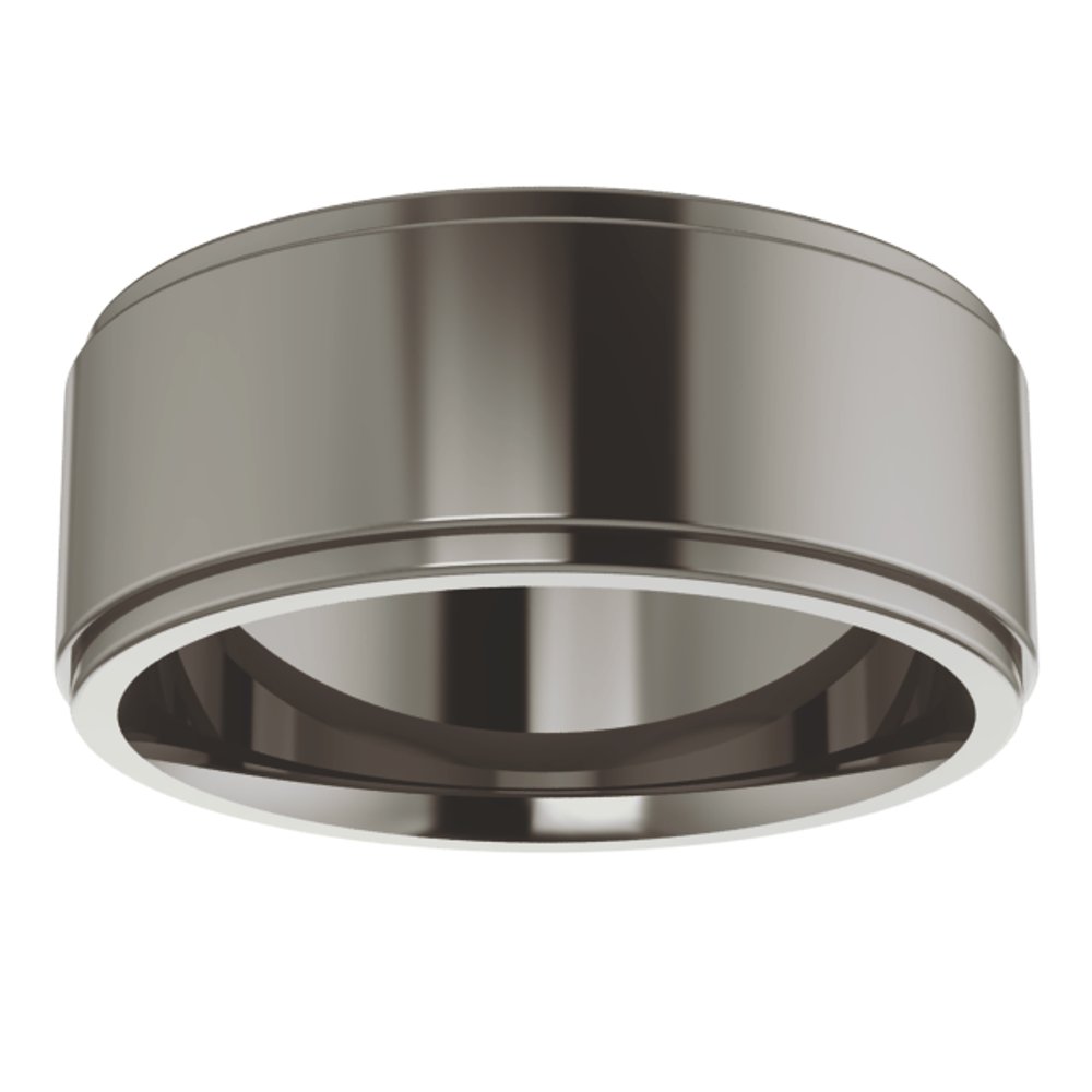 Titanium 8 mm Stepped-Edge Comfort-Fit Flat Band Size 8