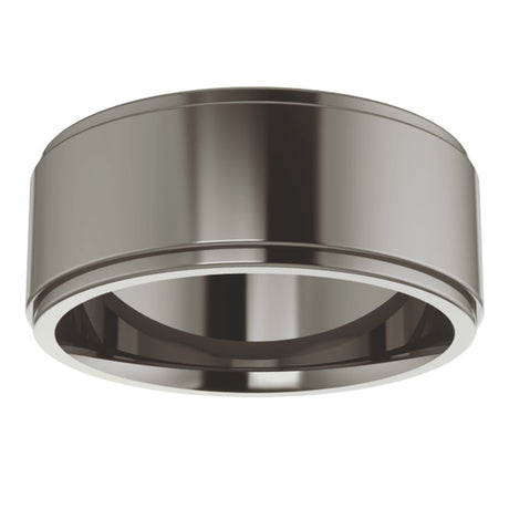 Titanium 8 mm Stepped-Edge Comfort-Fit Flat Band Size 8