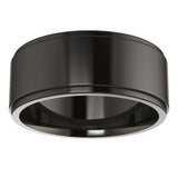 Zirconium 8 mm Stepped-Edge Comfort-Fit Flat Band Size 10