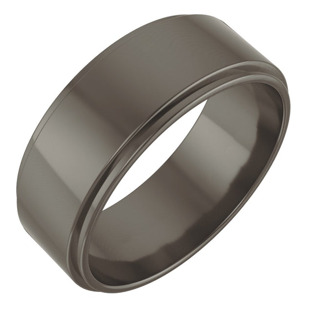 Titanium 7 mm Stepped-Edge Flat Band Size 9.5