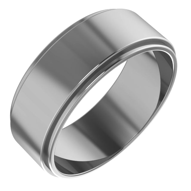 Cobalt 7 mm Stepped-Edge Flat Band Size 10