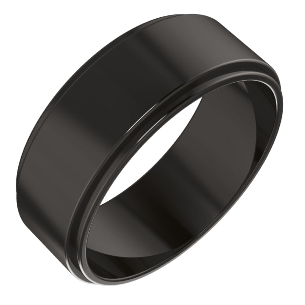 Zirconium 7 mm Stepped-Edge Flat Band Size 10