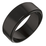 Zirconium 7 mm Stepped-Edge Flat Band Size 10