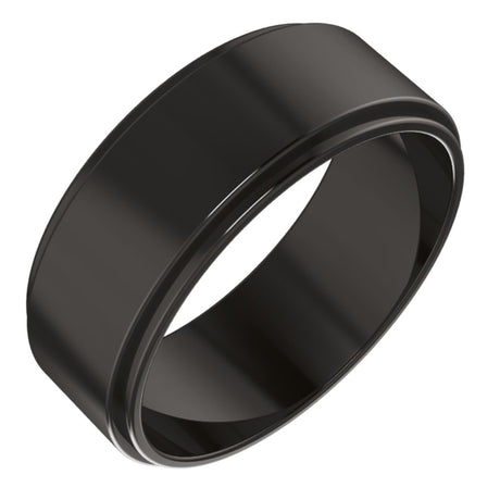 Zirconium 7 mm Stepped-Edge Flat Band Size 10