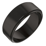 Zirconium 7 mm Stepped-Edge Flat Band Size 10