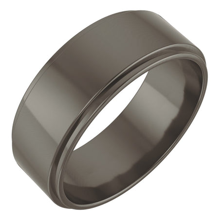 Titanium 7 mm Stepped-Edge Flat Band Size 9.5