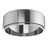 Cobalt 7 mm Stepped-Edge Flat Band Size 8