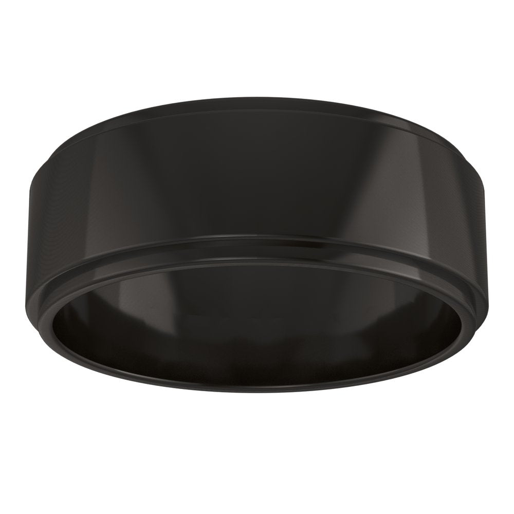 Zirconium 7 mm Stepped-Edge Flat Band Size 9.5