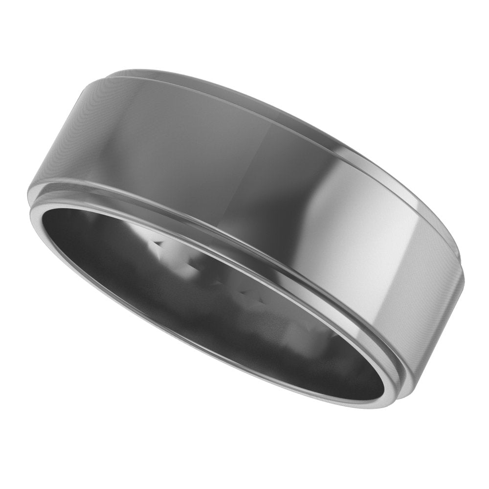 Cobalt 7 mm Stepped-Edge Flat Band Size 10