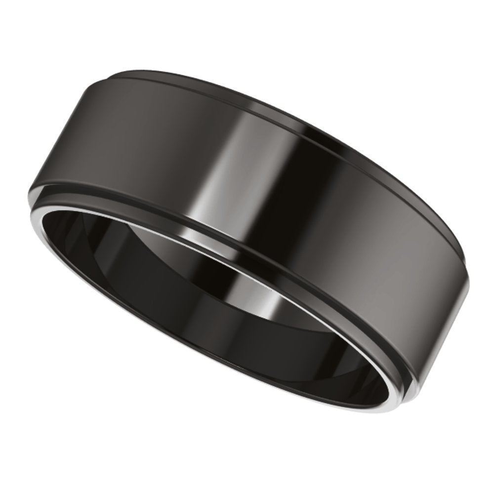 Zirconium 7 mm Stepped-Edge Flat Band Size 10