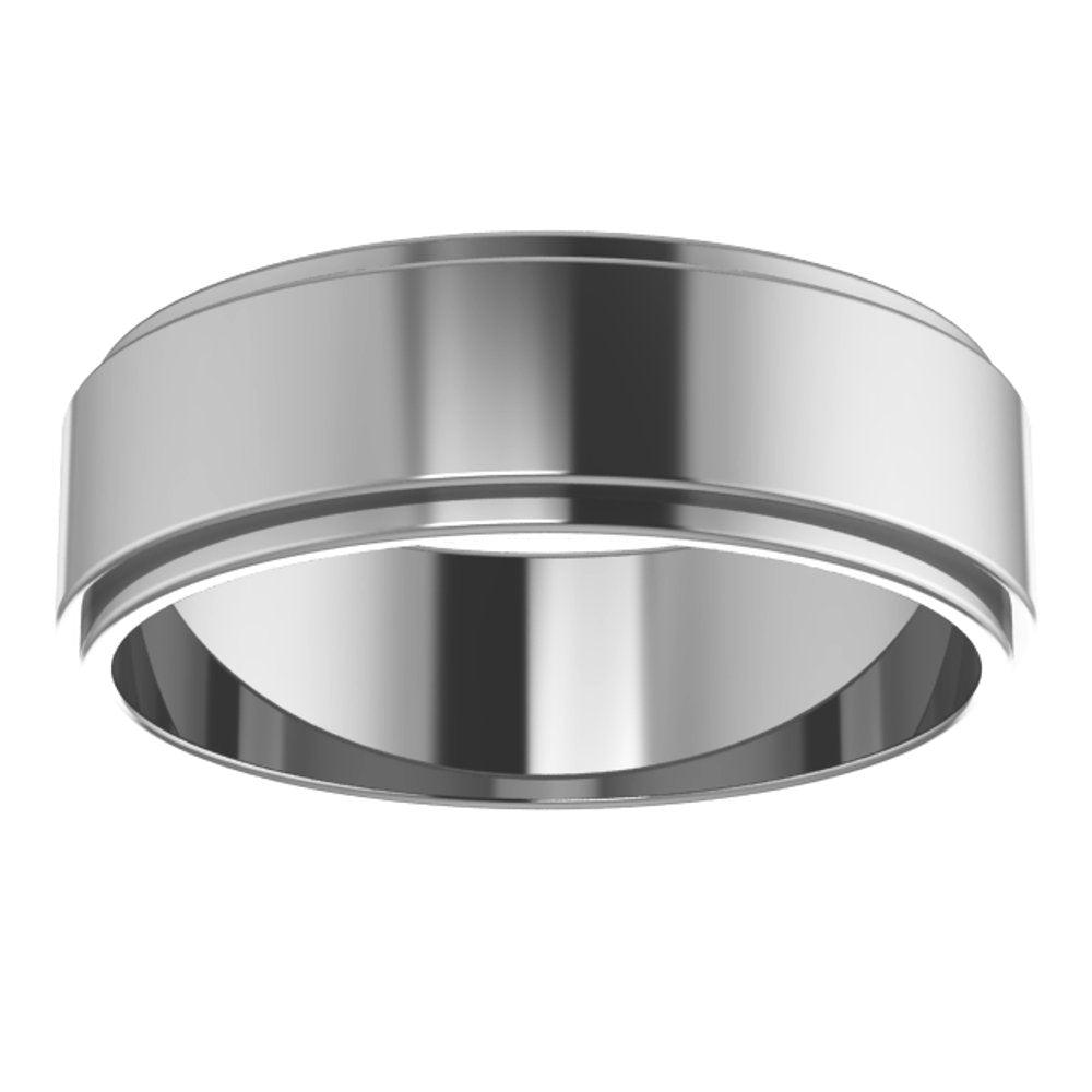 Cobalt 6 mm Stepped-Edge Flat Band