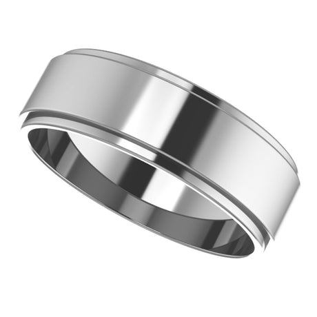 Cobalt 6 mm Stepped-Edge Flat Band