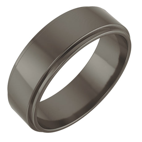 Titanium 6 mm Stepped-Edge Flat Band Size 8