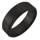 Zirconium 6 mm Stepped-Edge Flat Band Size 7.5