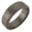 Titanium 6 mm Stepped-Edge Flat Band Size 8
