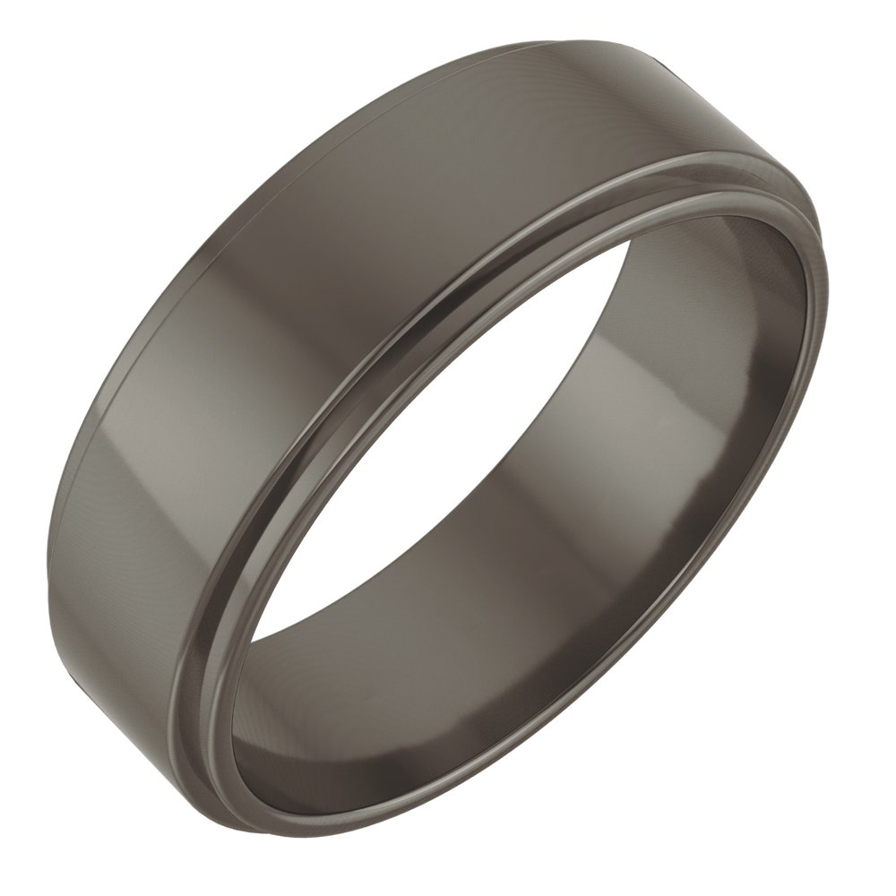 Titanium 6 mm Stepped-Edge Flat Band Size 8