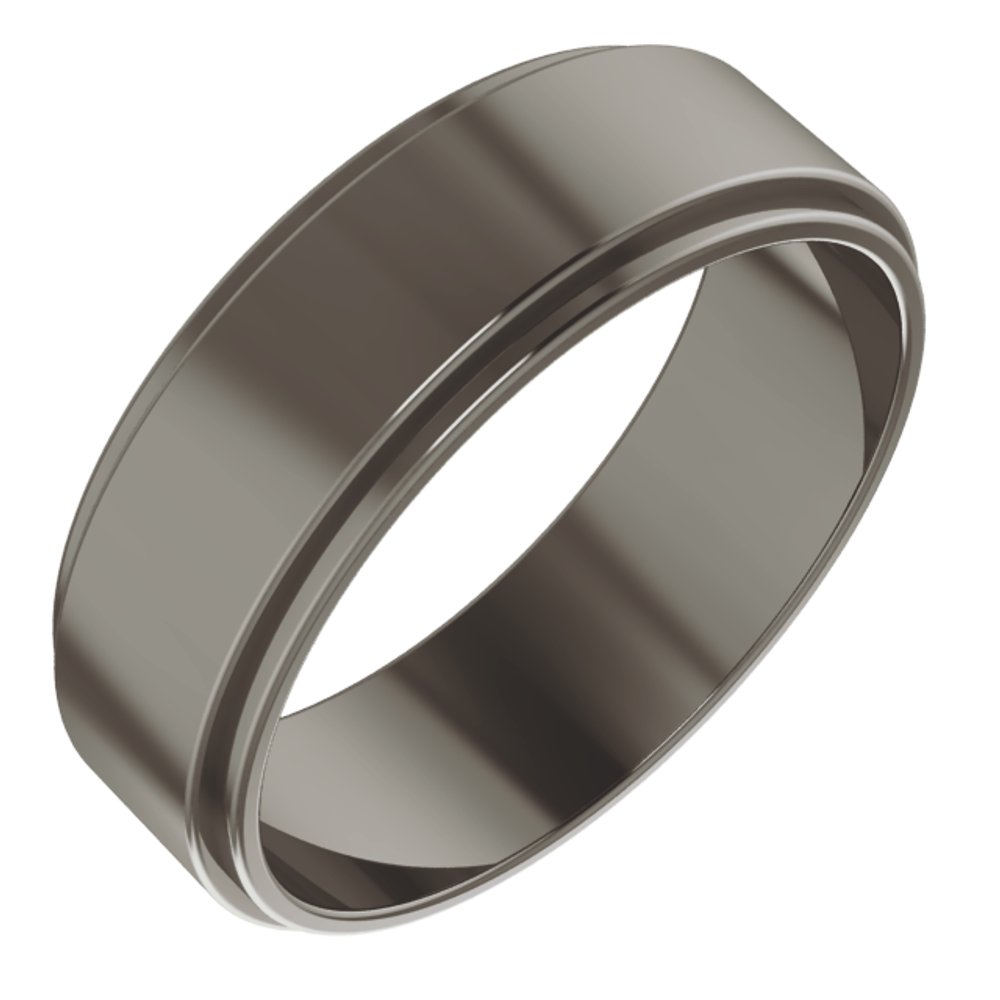 Titanium 6 mm Stepped-Edge Flat Band Size 8